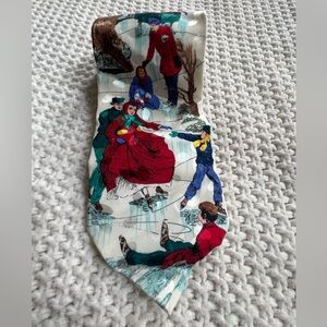 Addiction necktie Victorian‎ Christmas red white 100% silk